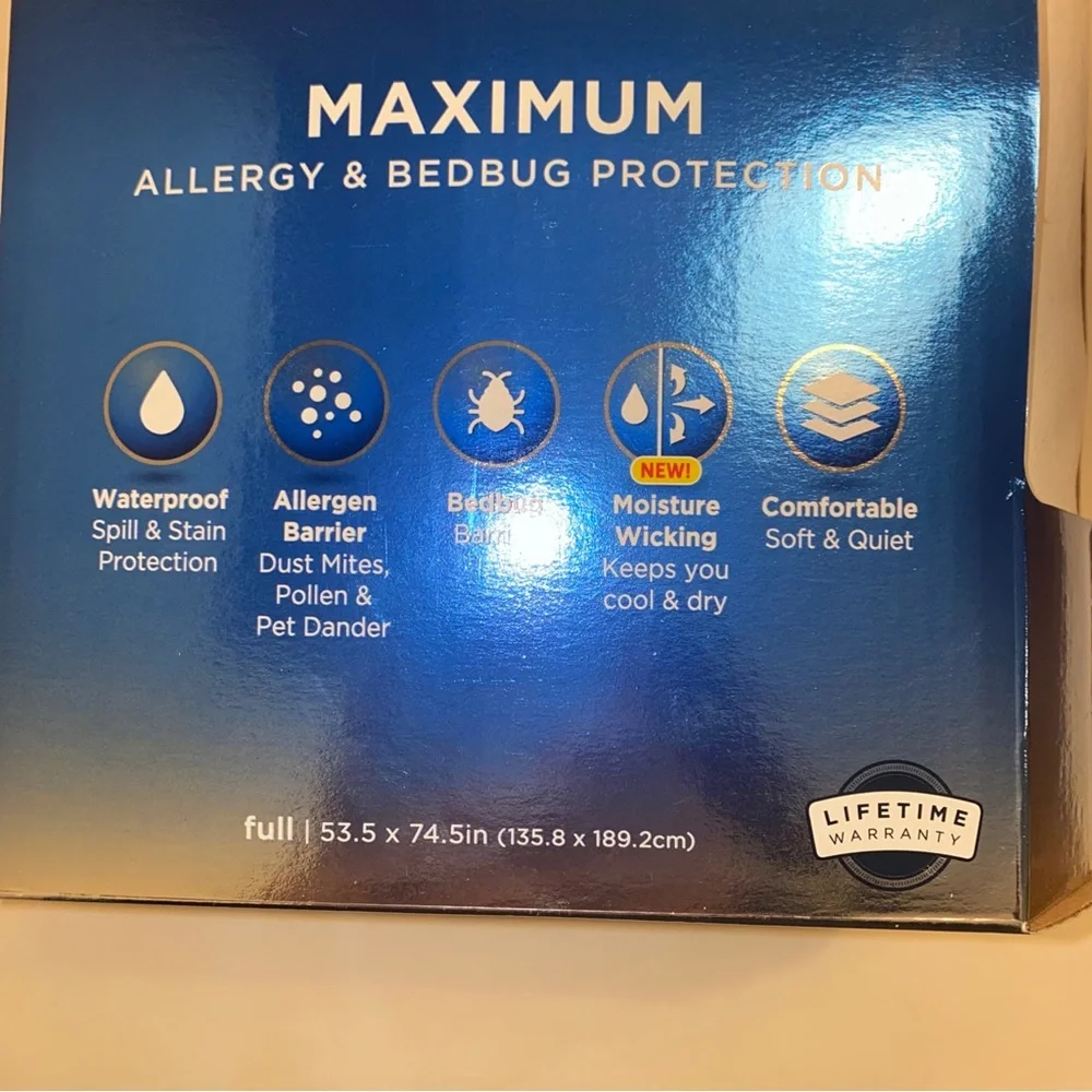 NEW Allerease zippered FULL mattress protector